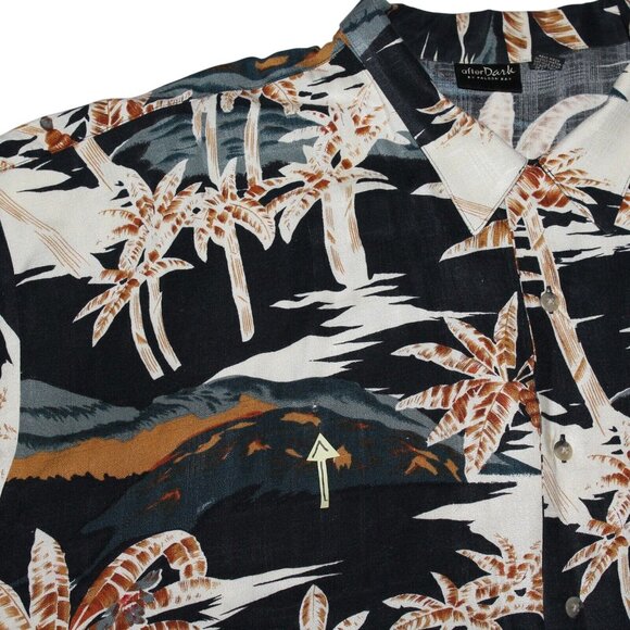 After Dark by Falcon Bay 4XL Aloha Hawaiian Shirt Palm Trees Loop Collar Tropic - Picture 10 of 12